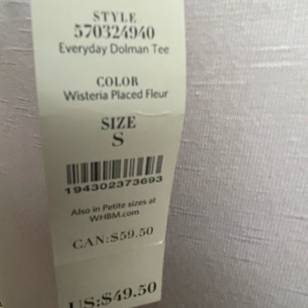 SOLD - NOT AVAILABLE 
WHBM lavender floral top size SP - Picture 5 of 7